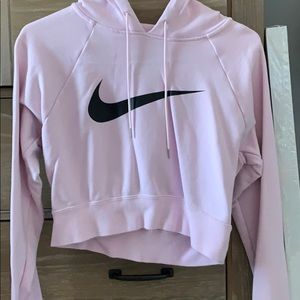 Nike cropped Pink hoodie